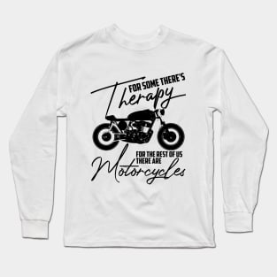 Funny Motorcycle Rider Therapy - Vintage Biker Gift Long Sleeve T-Shirt